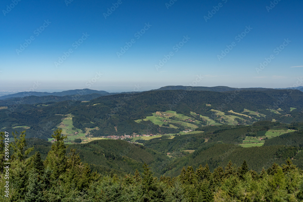 Aerial view of Oberharmersbach in the Black Forest, Germany