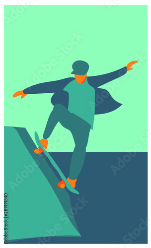 ilustracion de hombre en patineta