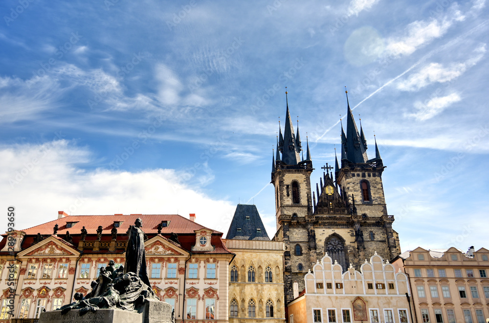 Fototapeta premium The Church of Our Lady before Tyn, is a gothic church located in the Old Town Square of Prague, Czech Republic.