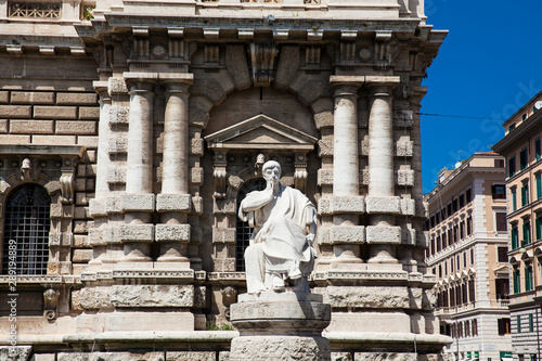 Detail of the Palace of Justice the seat of the Supreme Court of Cassation and the Judicial Public Library located in the Prati district of Rome built between 1888 and 1910