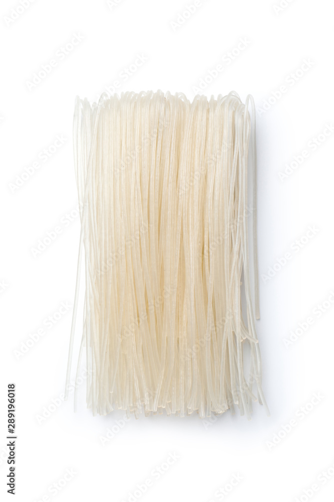 Dried rice noodles isolated on white background Dried rice noodles isolated on white background