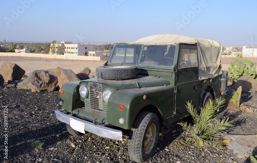 Vintage jeep in the environs of Azraq, Jordan