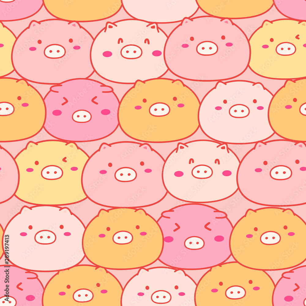 Cute pig seamless pattern background. Vector illustration. Cute pig seamless pattern background. Vector illustration.