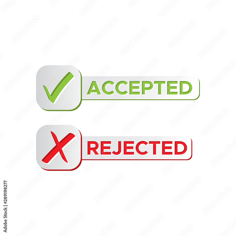 Check mark stickers style brush cut in. accepted, rejected Check mark stickers style brush cut in. accepted, rejected