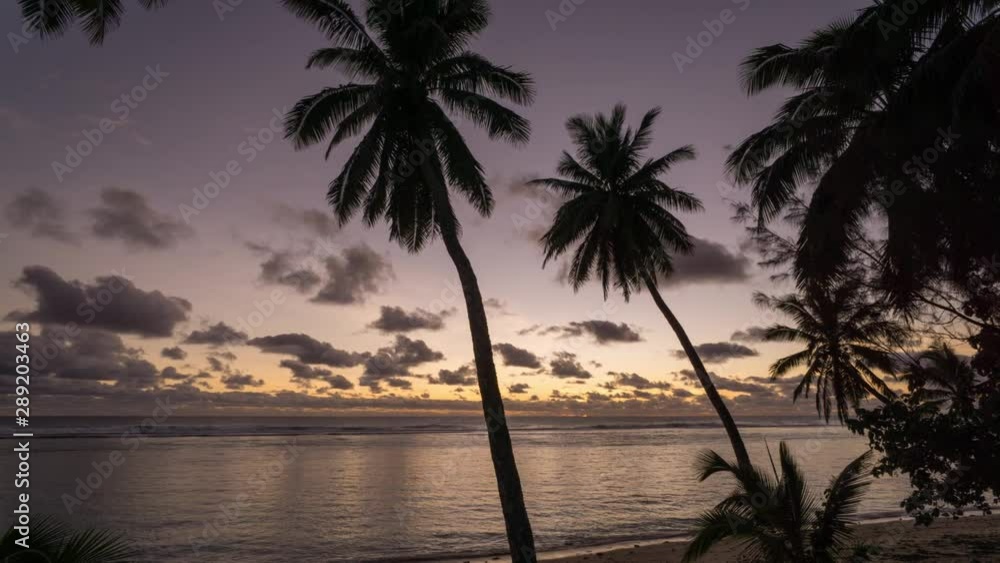 Timelapse of beautiful sunset from a beachon the Cook islands Timelapse of beautiful sunset from a beachon the Cook islands