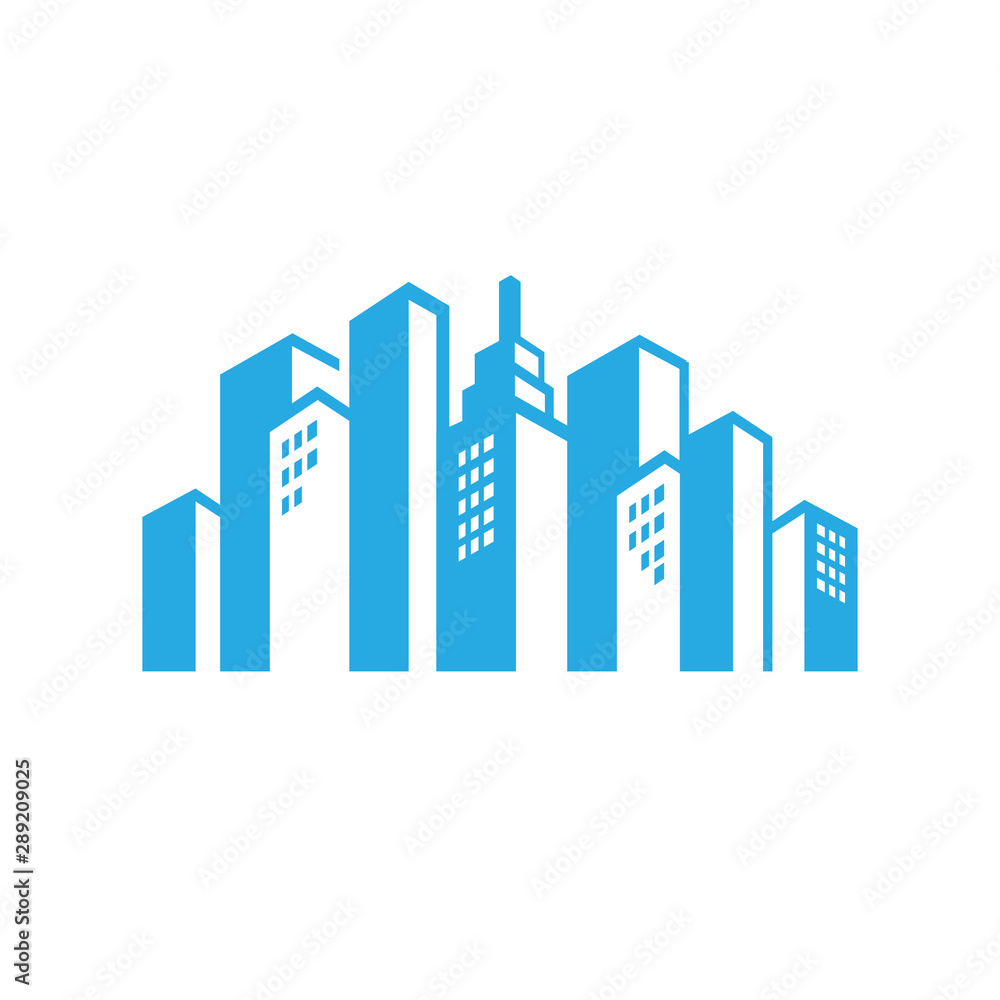 Cityscape design corporation of buildings Logo for Real estate business company
