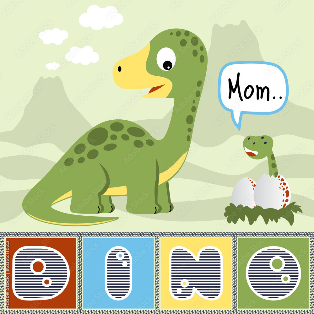 Dino family cartoon, happy baby dino with its mom Stock Vector | Adobe Stock Dino family cartoon, happy baby dino with its mom Stock Vector | Adobe Stock