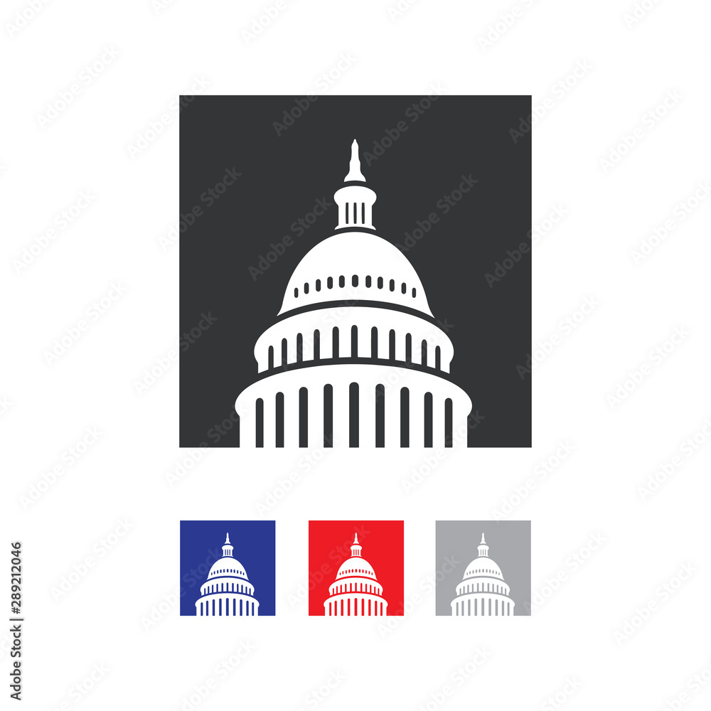 Government icon Premium Creative Capitol building logo vector design Iconic Landmark illustrations