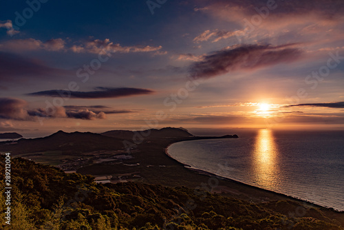 福岡県糸島市火山（ひやま）から野北海岸の夕日 photo