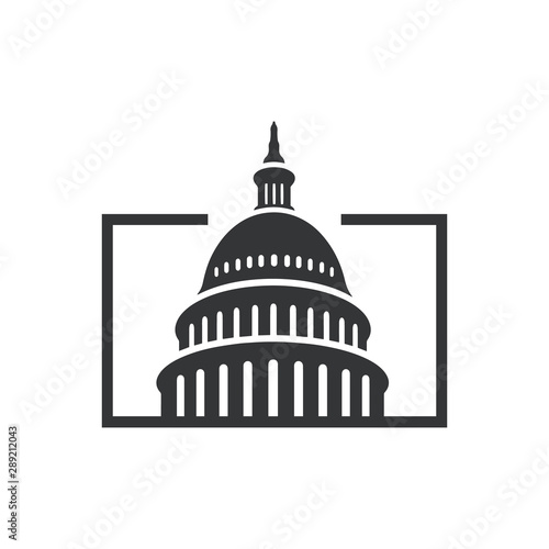Government icon Premium Creative Capitol building logo vector design Iconic Landmark illustrations