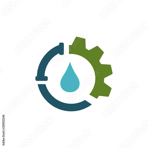 plumbing and water repair supply systems drainage logo design vector