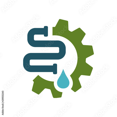 plumbing and water repair supply systems drainage logo design vector