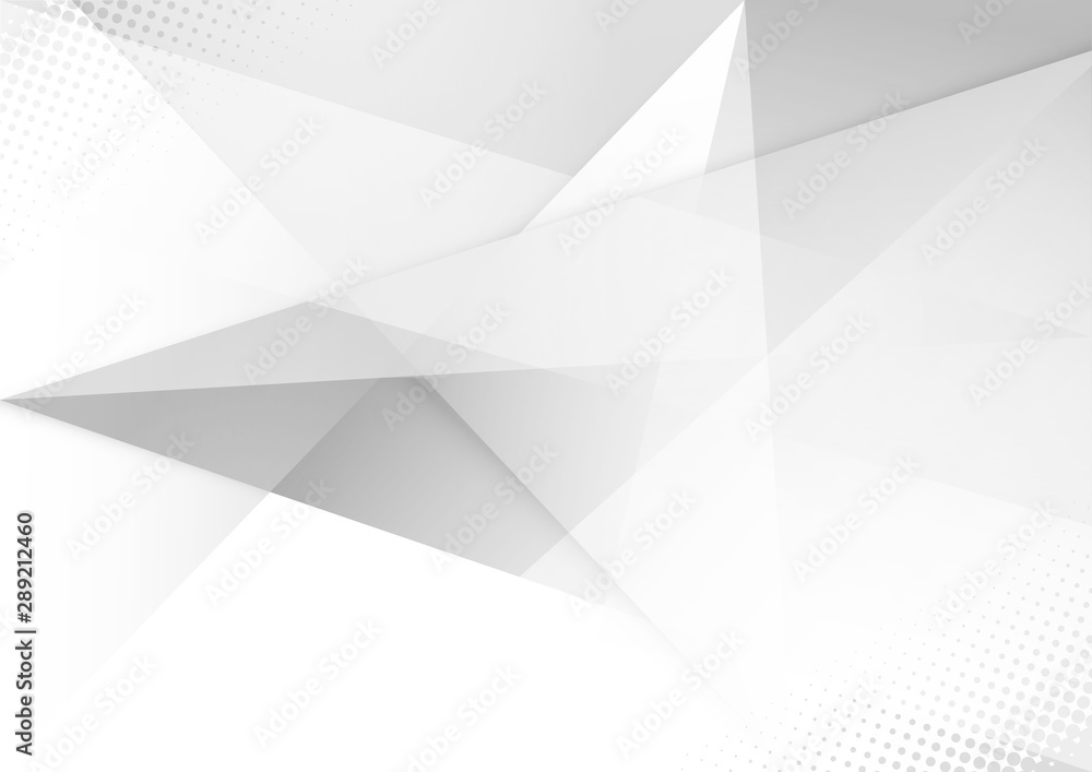 Fototapeta premium White and grey background. Corporate technology modern design. Pattern style geometric. Abstract modern background used about technology or product presentation backdrop. Vector illustration.