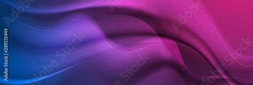 Abstract blue and purple liquid flowing elegant waves banner design. Smooth silk wavy header background. Vector illustration