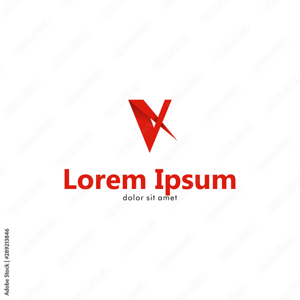 V Letter Logo with an Arrow Piercing it V Letter Logo with an Arrow Piercing it