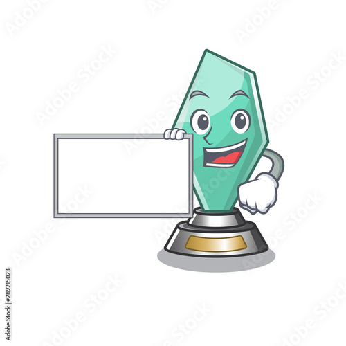 With board acrylic trophy cartoon shaped on character
