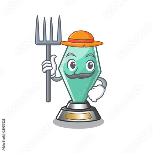 Farmer acrylic trophy cartoon shaped on character