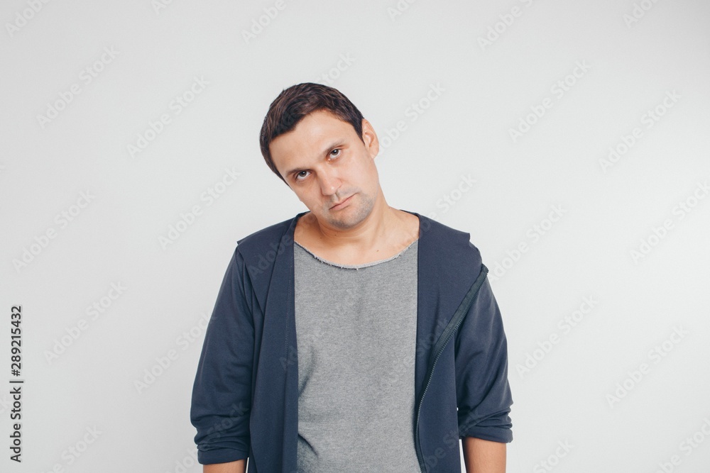 the man misses. Isolated on white background. Copy space the man misses. Isolated on white background. Copy space
