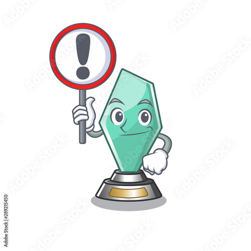 With sign acrylic trophy cartoon shaped on character