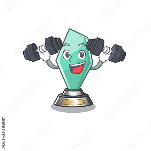 Fitness acrylic trophy cartoon shaped on character