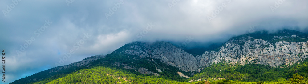 Landscape with mountain and clouds