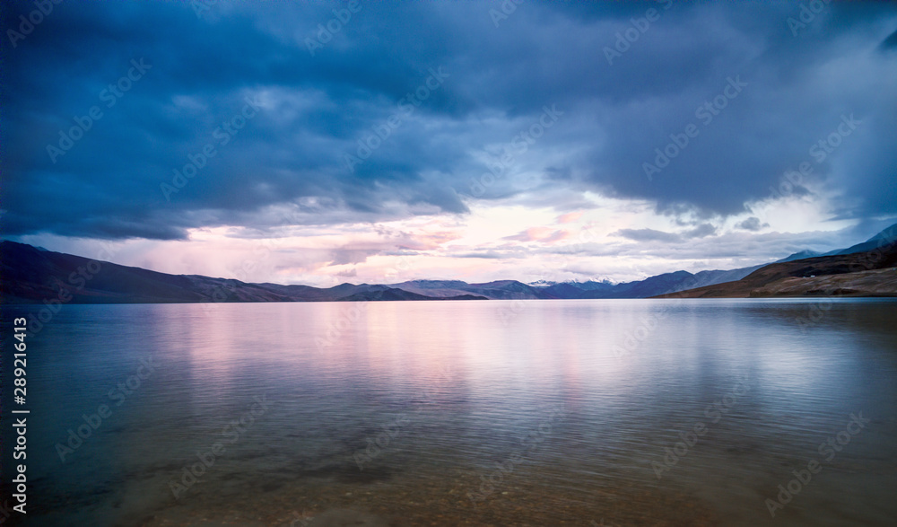 sunset over lake