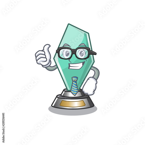 Businessman acrylic trophy isolated with the mascot