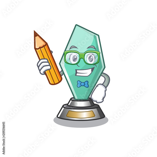 Student acrylic trophy isolated with the mascot