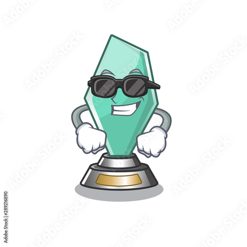 Super cool acrylic trophy isolated with the mascot