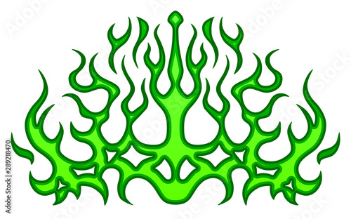 Green tribal flames, sticke...