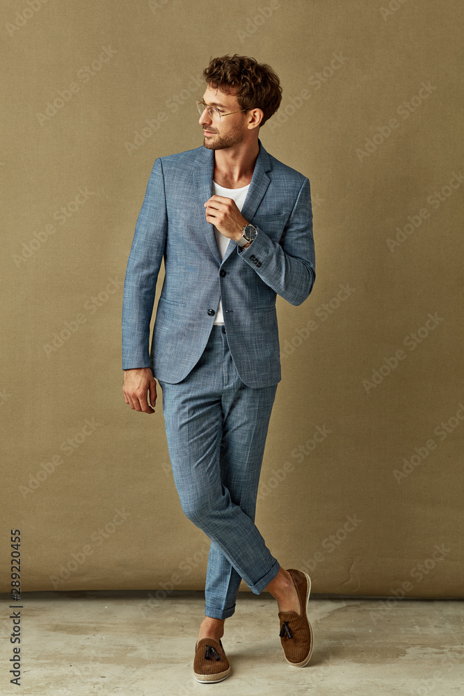 Handsome businessman in blue casual suit Handsome businessman in blue casual suit