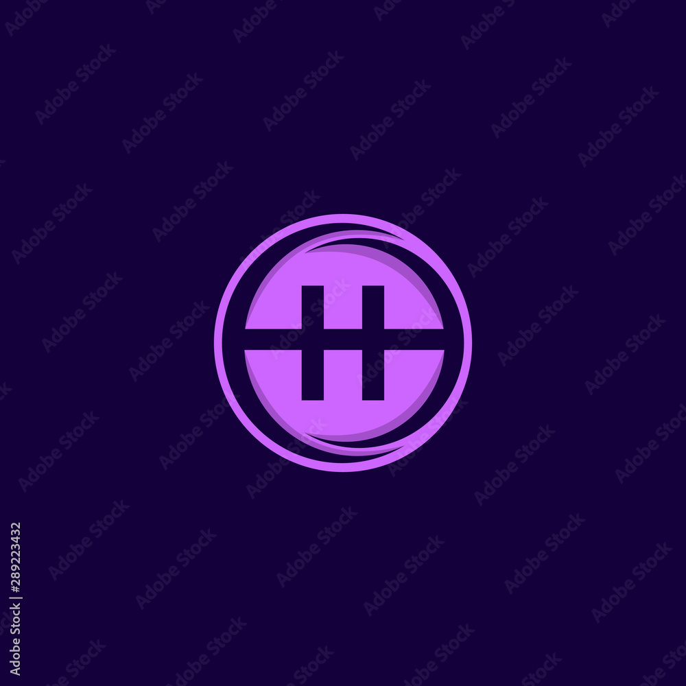 Obraz premium Simple Letter H Circle Creative Icon Logo Design Template Element Vector