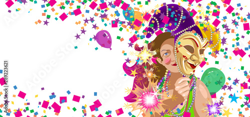Decorate poster for traditional holiday Mardi Gras.