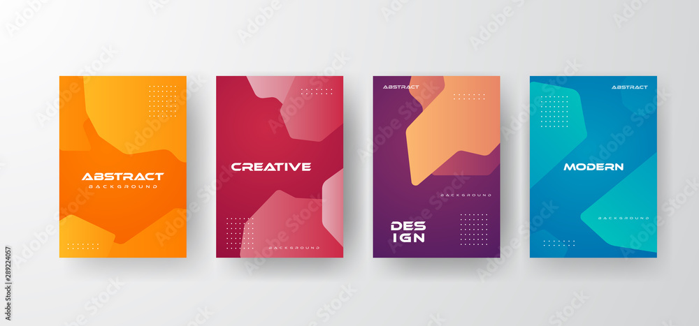 abstract element design, colorful gradient background, set of cover templates.