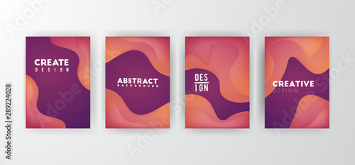 abstract element design, colorful gradient background, set of cover templates. © Pickypicks