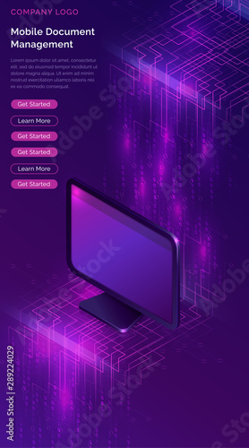 Document manager business concept vector isometric illustration