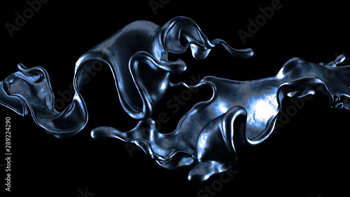 Splash fluid. 3d illustration, 3d rendering.