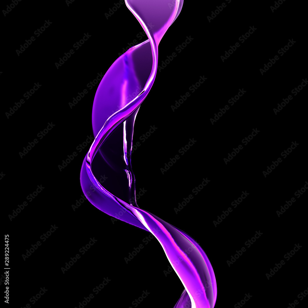 Naklejka premium Splash fluid. 3d illustration, 3d rendering.