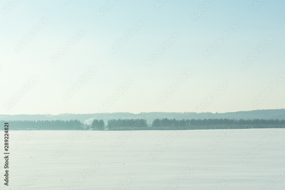 Winter horizontal landscape without people