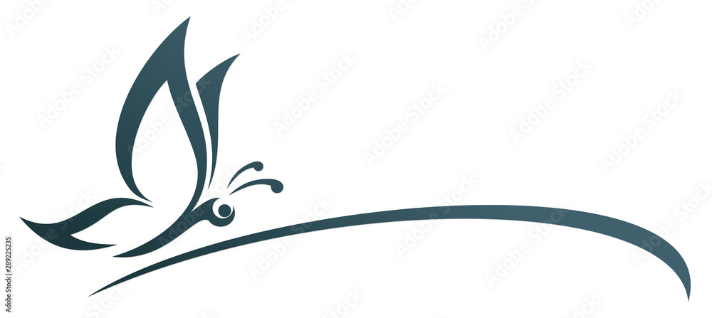 A symbol of the blue stylized butterfly. A symbol of the blue stylized butterfly.