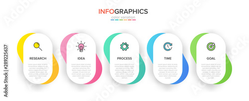 Infographic design with icons and 5 options or steps. Thin line vector. Infographics business concept. Can be used for info graphics, flow charts, presentations, web sites, banners, printed materials.