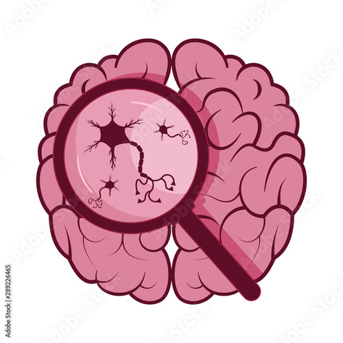 Neuron or human brain cell icon. Flat. Isolated. On white background. 