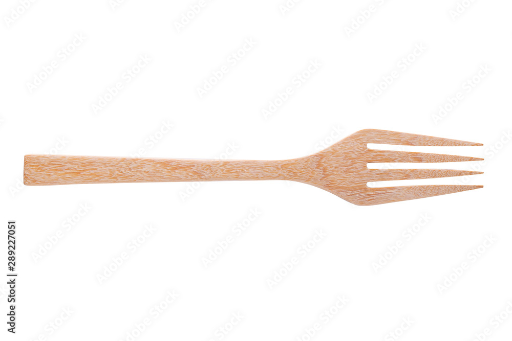 Wooden fork isolated on a white background Wooden fork isolated on a white background
