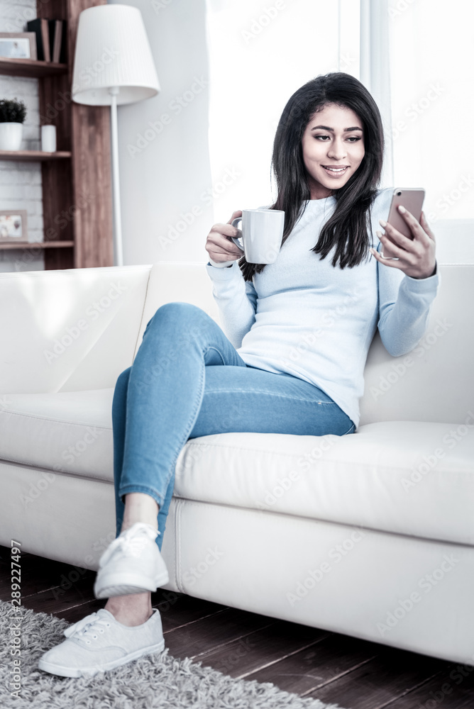 Young pretty girl making selfie with her mobile phone Young pretty girl making selfie with her mobile phone