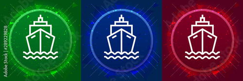 Ship icon elegant modern design abstract buttons set illustration