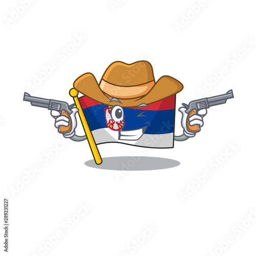 Cowboy flag serbia isolated with the character
