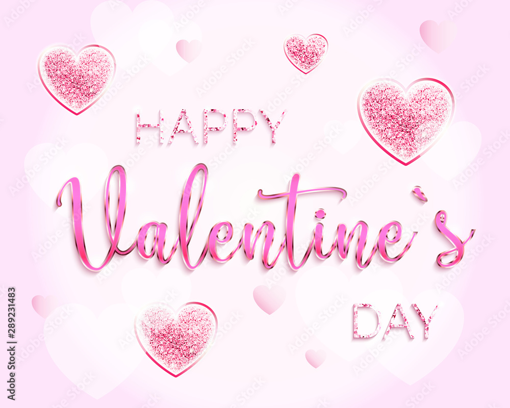 Happy valentines day. Romantic design card.