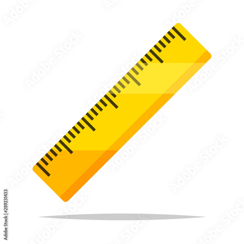 Ruler stationery vector isolated illustration
