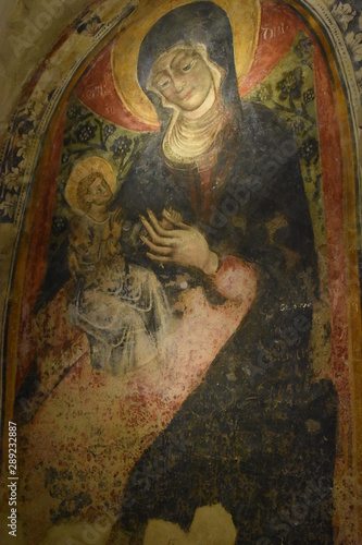 Otranto (Lecce) - Affresco - Madonna con Bambino - Cripta della Cattedrale