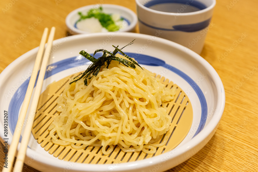 Japanese cold ramen noodles or Zaru ramen. Japanese cold ramen noodles or Zaru ramen.